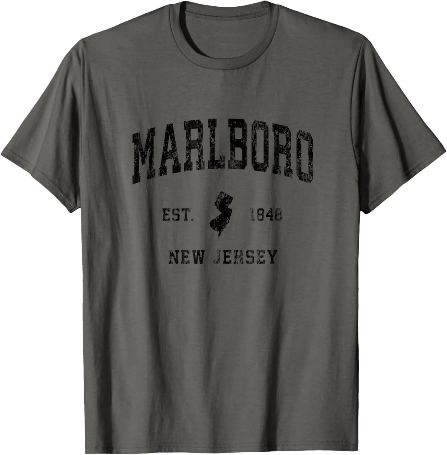 Marlboro New Jersey NJ Vintage Athletic Black Sports Design T-Shirt