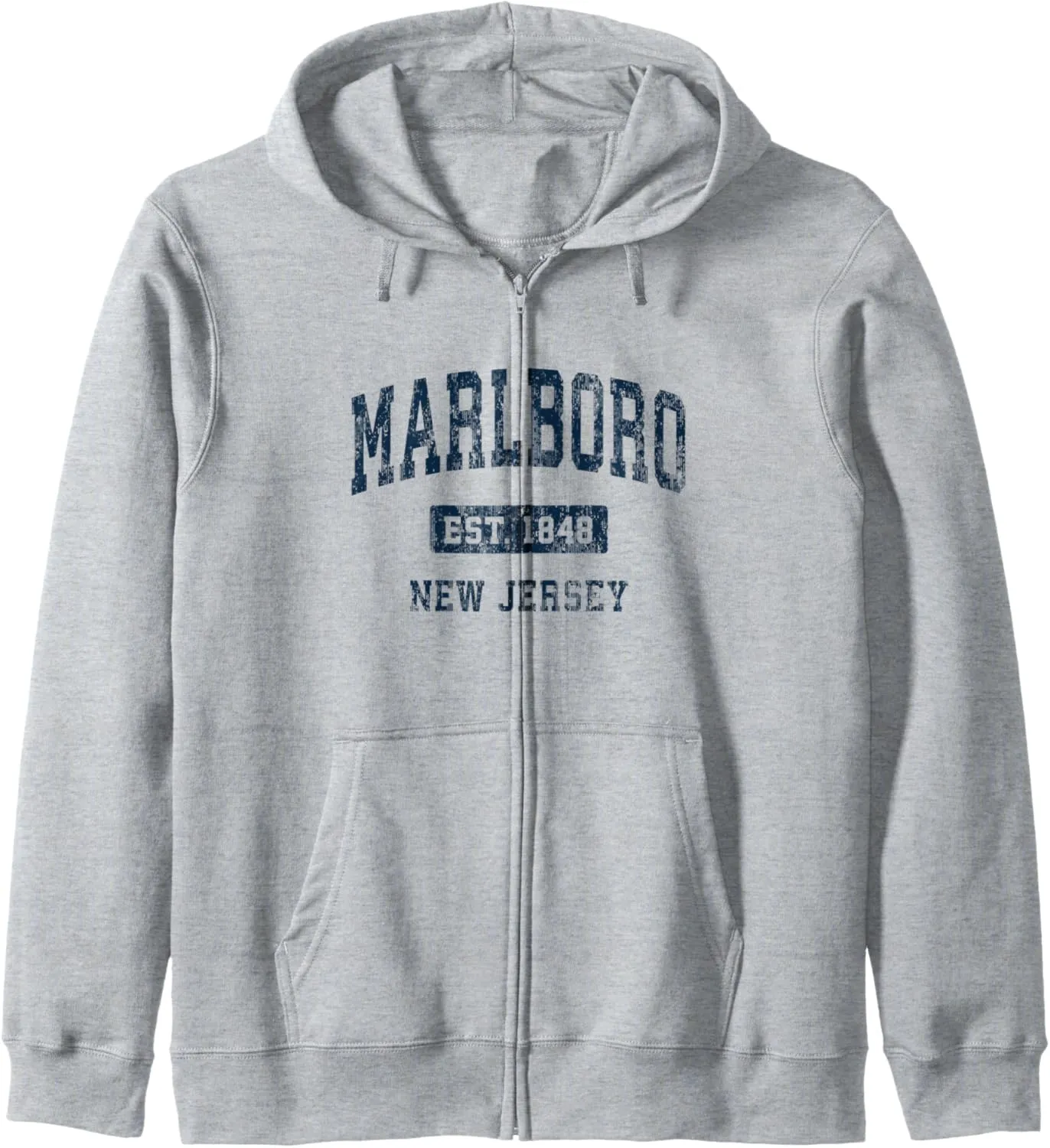 Marlboro New Jersey NJ Vintage Athletic Sports Design Zip Hoodie