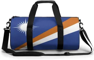 Marshall Lslands Flag Large Gym Duffel Bag Dry Wet Separation for Men Women Travel Workout