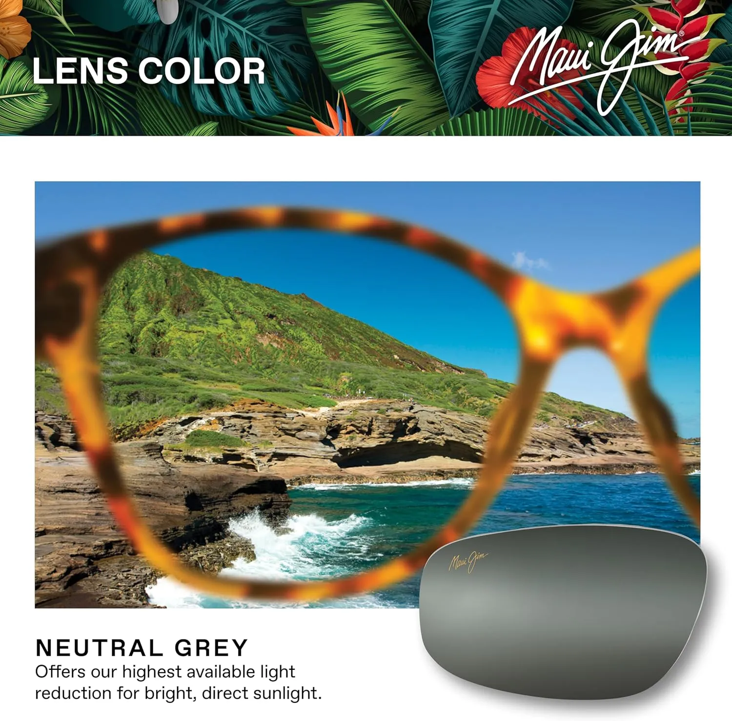 Maui Jim Men's and Women's Red Sands Polarized Universal Fit Rectangular Sunglasses