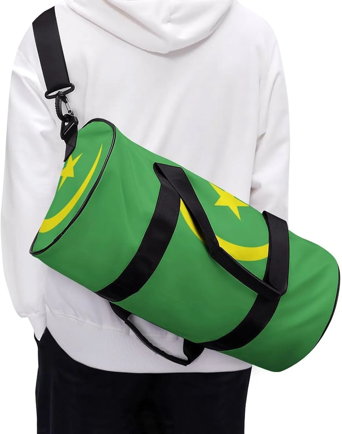 Mauritania Flag Waterproof Sports Gym Bag with Dry Wet Separation for Travel Overnight