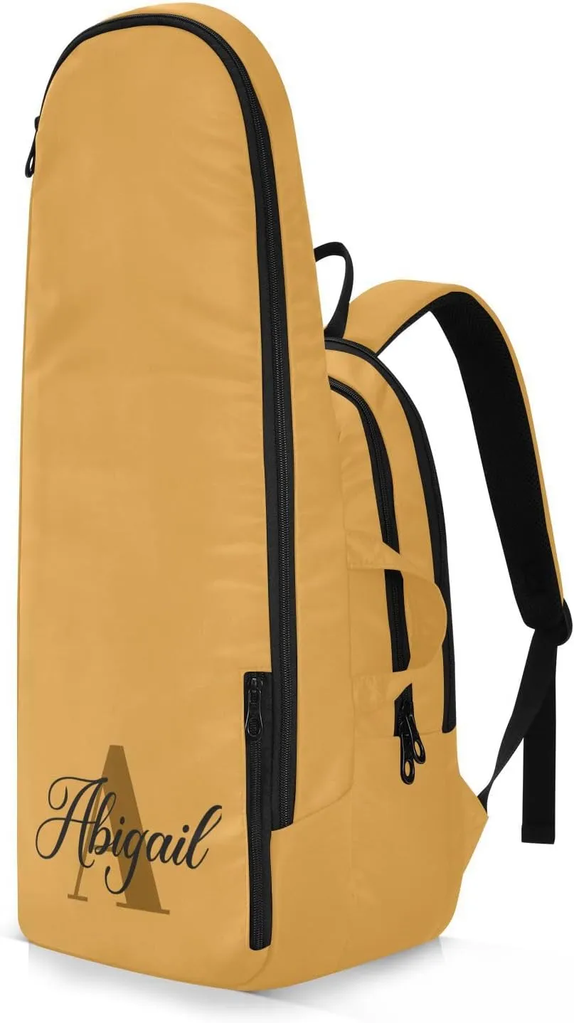 MCHIVER Mustard Yellow Custom Tennis Bags for Men Women Personalized Tennis Backpack Hold 2 Rackets Padel Sports Bag 11.81 * 7.87 * 17.11in