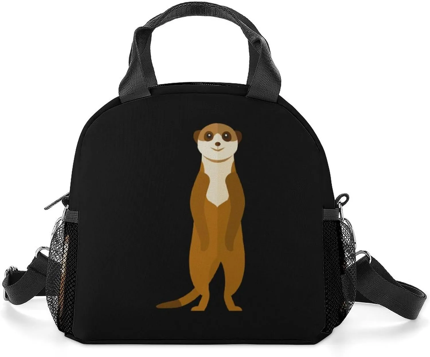 Meerkat Animal Portable Lunch Box Crossbody Bag Tote Insulated with Adjustable Strap Work Beach Picnic