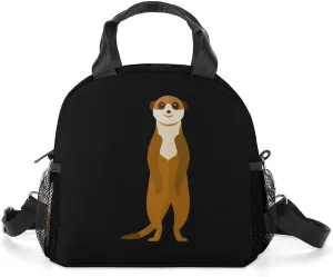 Meerkat Animal Portable Lunch Box Crossbody Bag Tote Insulated with Adjustable Strap Work Beach Picnic