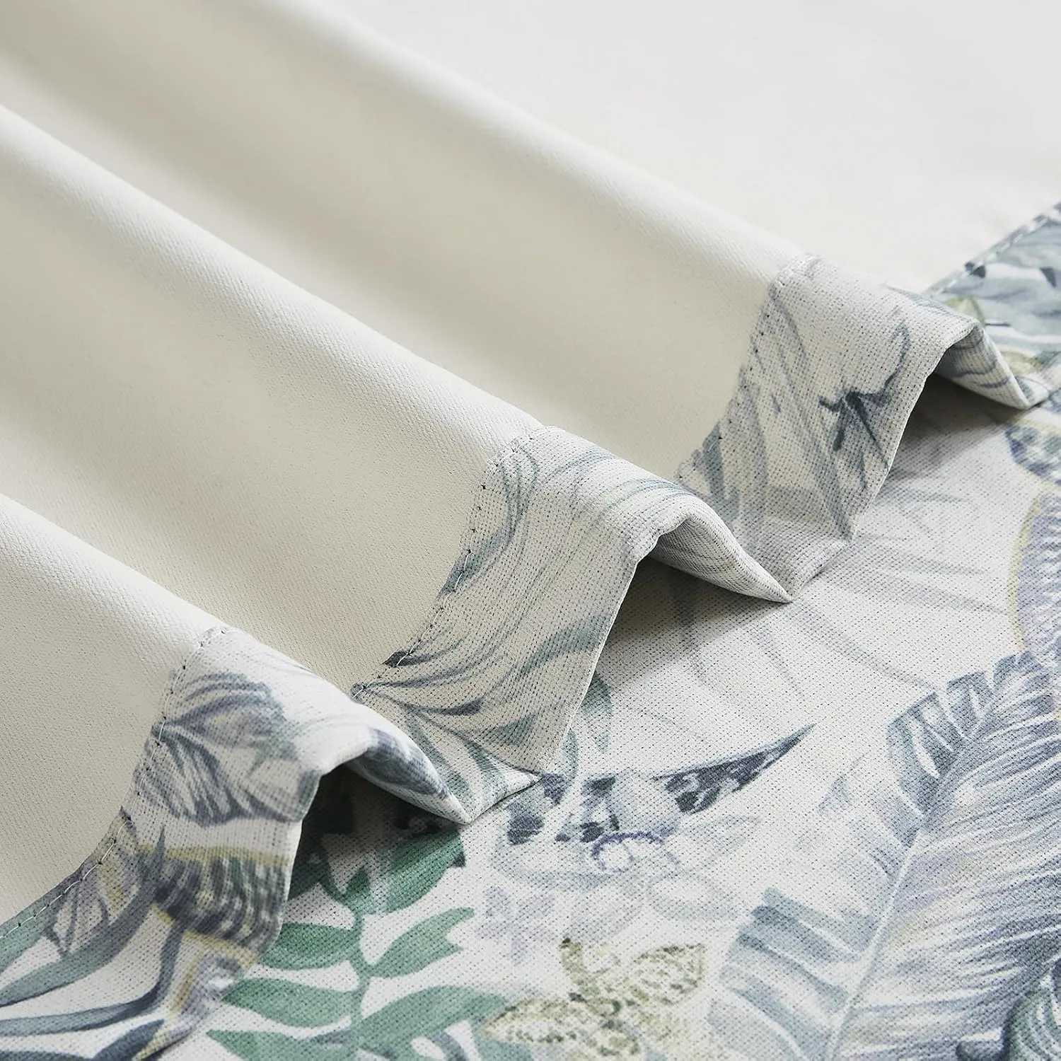 Melodieux Blackout Floral Cotton Curtains 84 Inches Long for Bedroom, Vintage Farmhouse Country Botanical Grommet Drapes Thermal Insulated Living Room Curtains, 52 by 84 in, Green, 2 Panels