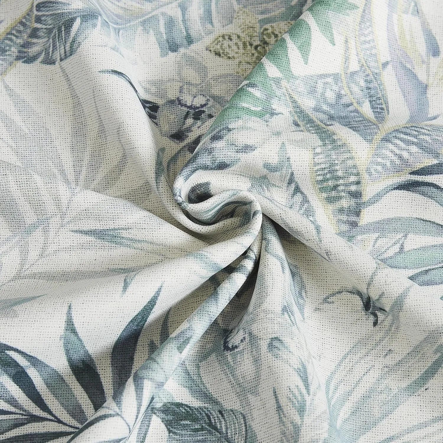 Melodieux Blackout Floral Cotton Curtains 84 Inches Long for Bedroom, Vintage Farmhouse Country Botanical Grommet Drapes Thermal Insulated Living Room Curtains, 52 by 84 in, Green, 2 Panels