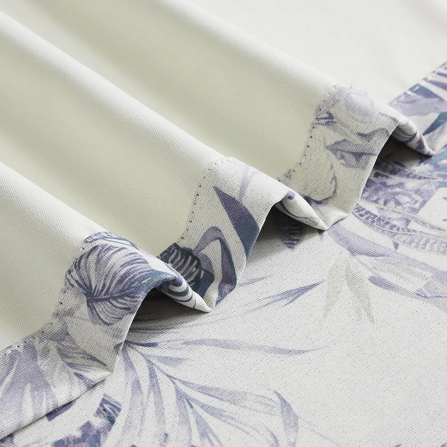 Melodieux Blackout Floral Cotton Curtains 84 Inches Long for Bedroom, Vintage Farmhouse Country Botanical Grommet Drapes Thermal Insulated Living Room Curtains, 52 by 84 in, Purple, 2 Panels