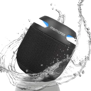 Memorex High Performance Ultimate Bluetooth Speaker, Portable Rechargeable & Wireless, IP67 Waterproof Dustproof Speaker with Party Lights for Beach, Home, Shower and Outdoors (XBoom, Midnight Black)