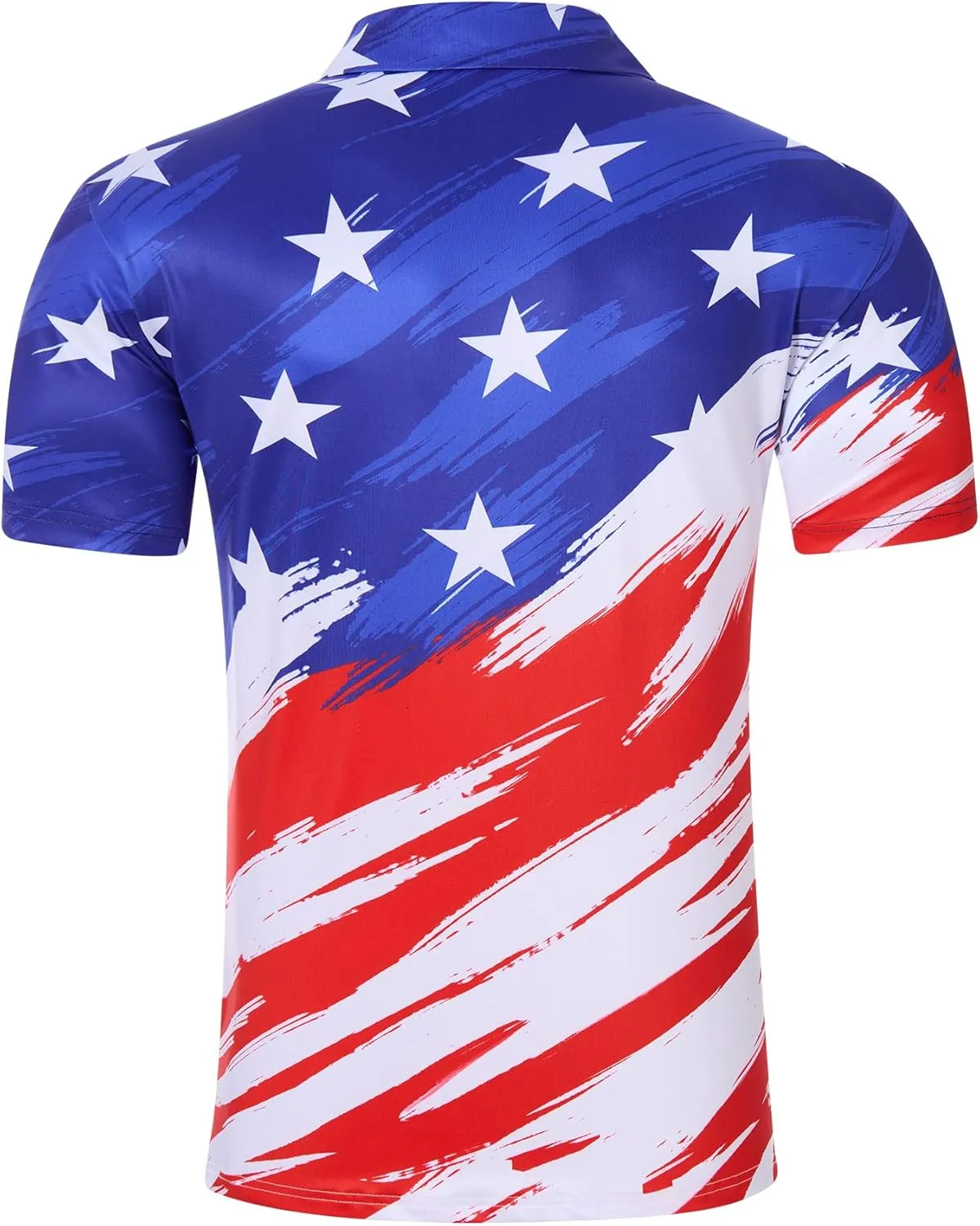 Mens American Flag Golf Shirts 4th of July Polo Shirt Dry Fit USA Patriotic Short Sleeve