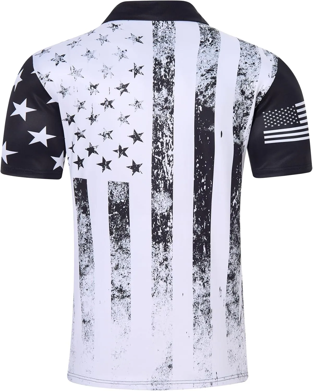 Mens American Flag Golf Shirts 4th of July Polo Shirt Dry Fit USA Patriotic Short Sleeve