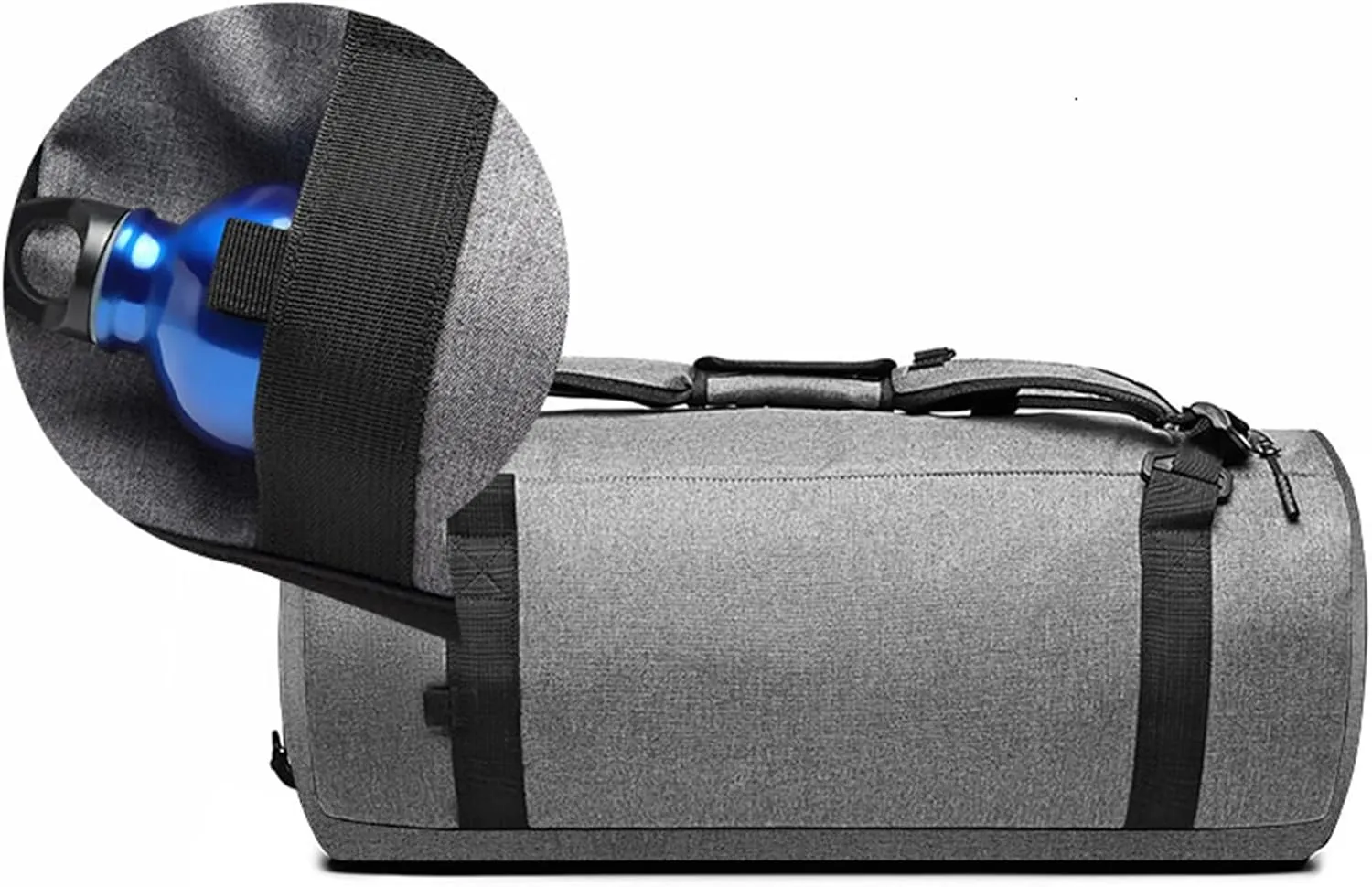 Men's and women's large capacity gym wet and dry separation multifunctional sports bag short trip handbag (Black)
