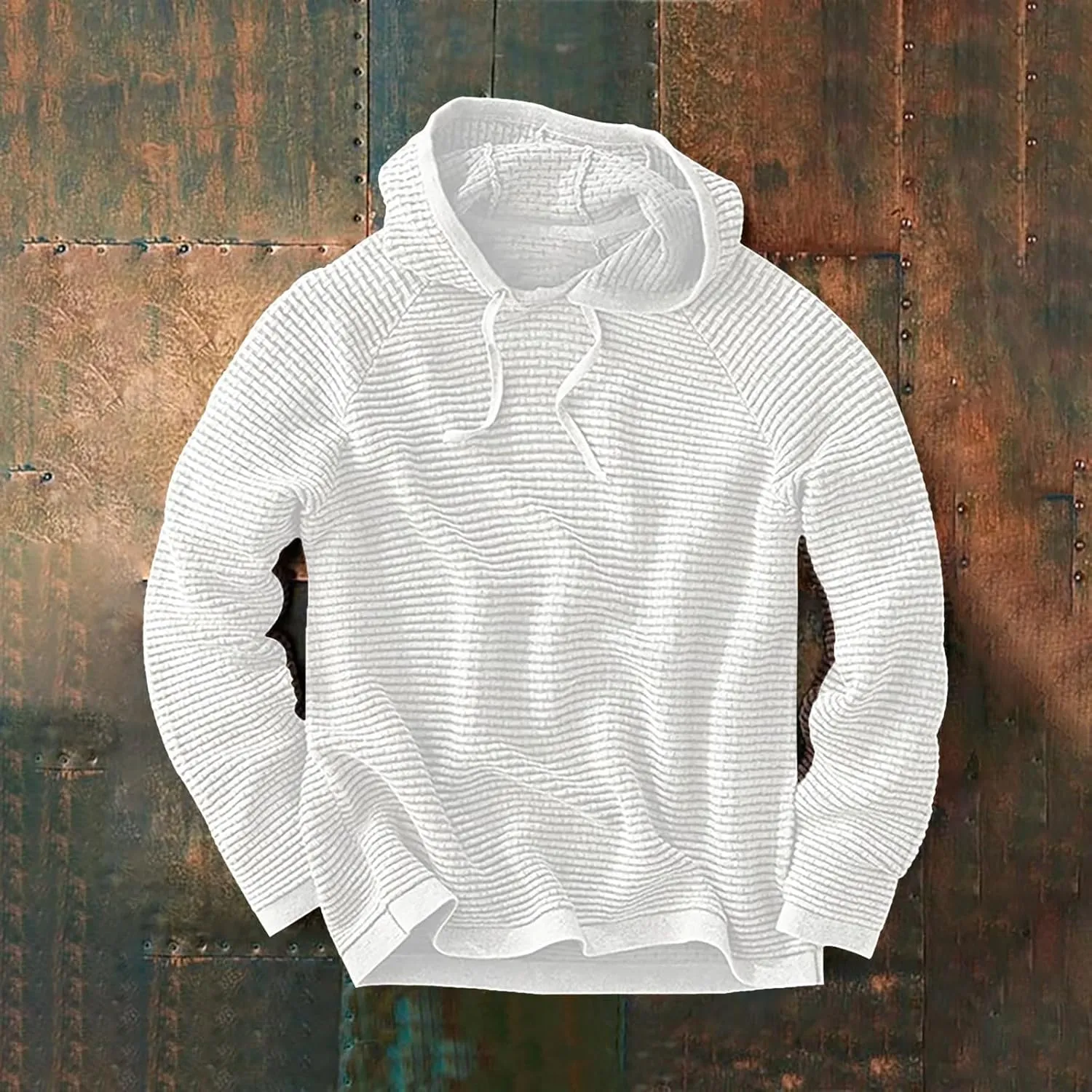 Mens Hoodies Pullover Fashion Loose Plus Size Hooded Pullover Sweater Full Zip Long Sleeve Sweatshirt Full Zip Long