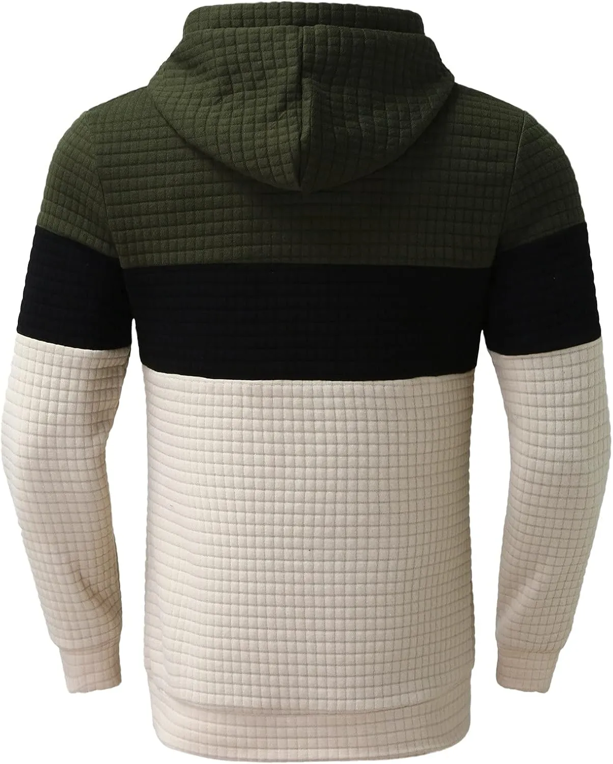 Mens Hoodies Pullover Fashion Loose Plus Size Hooded Pullover Sweater Full Zip Long Sleeve Sweatshirt Full Zip Long