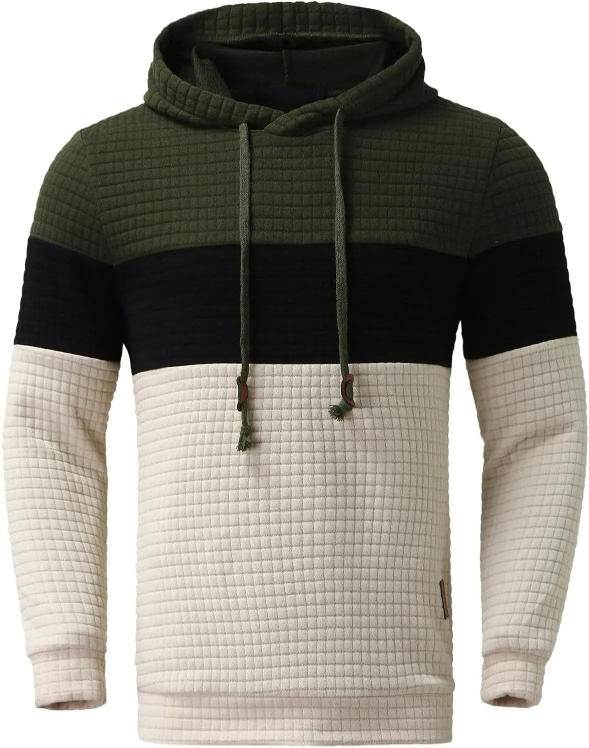 Mens Hoodies Pullover Fashion Loose Plus Size Hooded Pullover Sweater Full Zip Long Sleeve Sweatshirt Full Zip Long