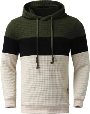 Mens Hoodies Pullover Fashion Loose Plus Size Hooded Pullover Sweater Full Zip Long Sleeve Sweatshirt Full Zip Long