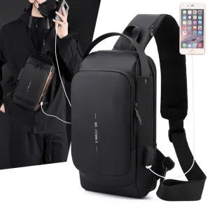 Men's Password Motorcycle Trendy Cool Riding Carpetbag Men's Chest Bags