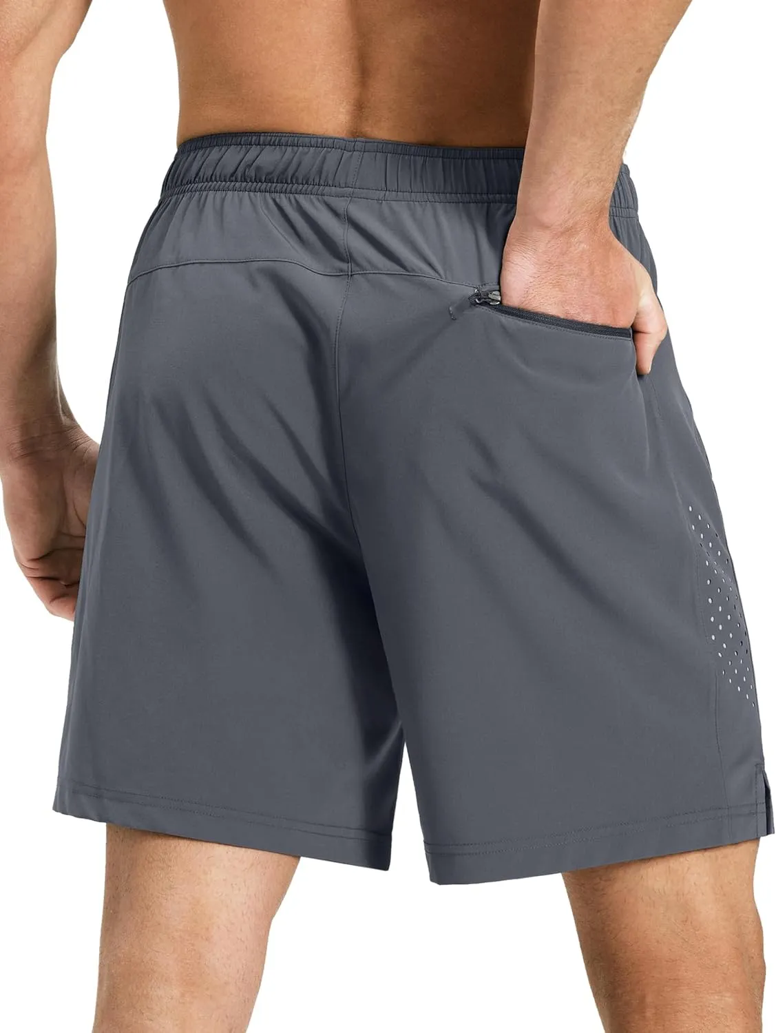 Men’s Running Athletic Shorts 7 Inch Quick Dry Lightweight Workout Gym Tennis Shorts 3 Zipper Pockets
