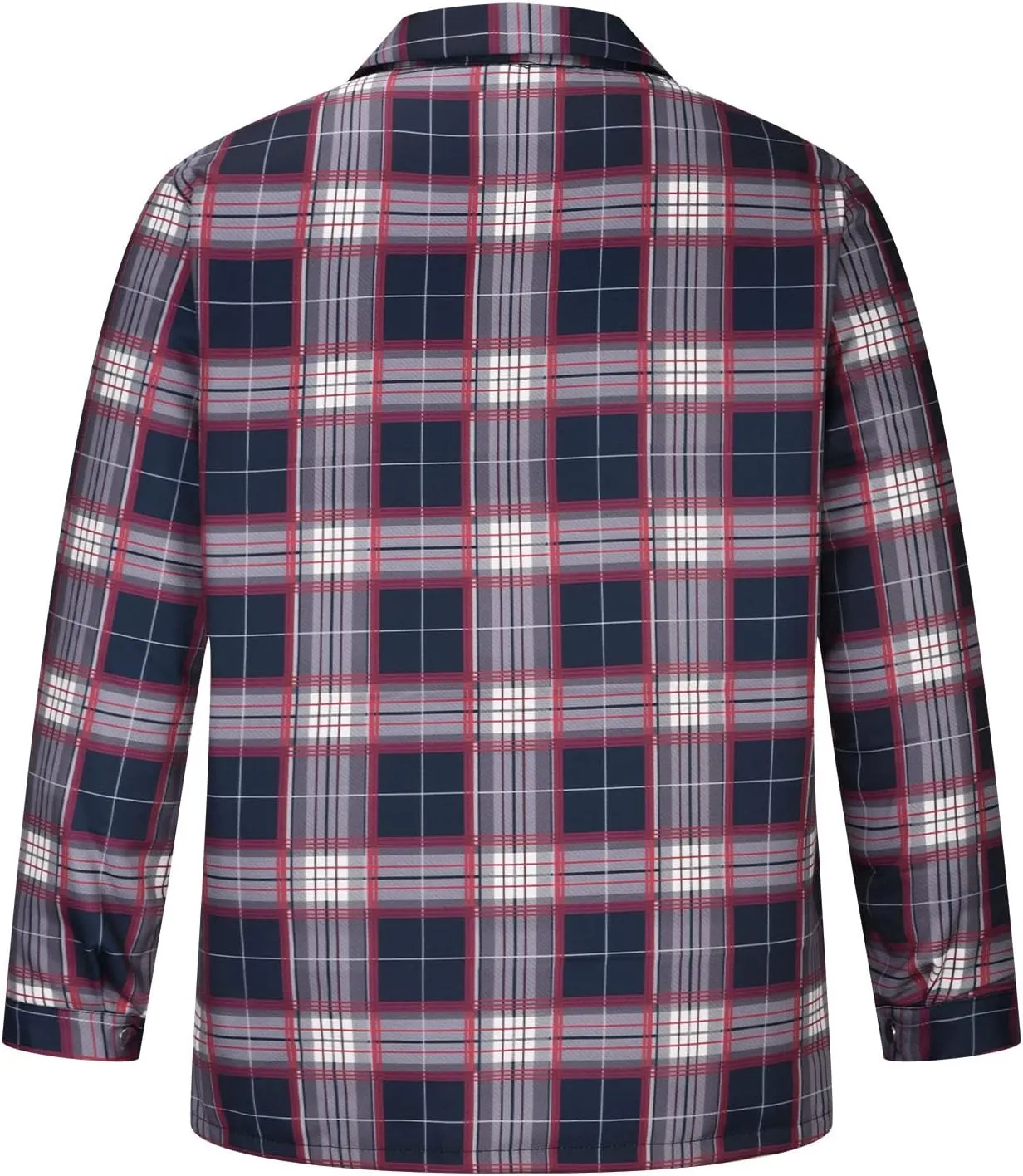 Mens Sherpa Lined Shacket Regular Fit Long Sleeve Plaid Shacket Coat Casual Long Sleeve Buttons Shirts Jackets