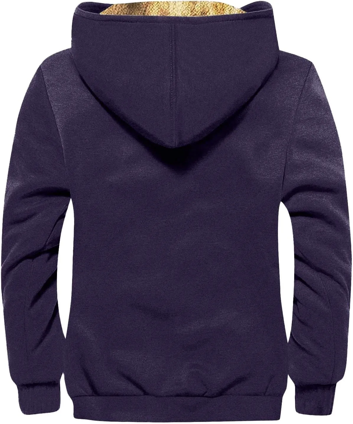 Mens Vintage Fleece Jacket Sherpa Lined Winter Coats Parka Warm Over Outerwear Windproof Casual Hoodies with Pocket