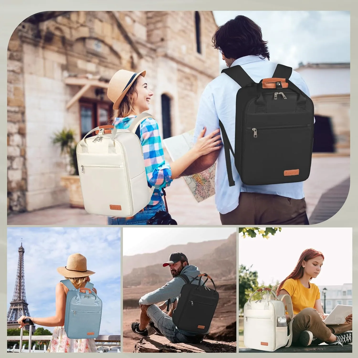 Mens Womens Carry On Backpack for Airplanes Personal Item Travel Bag Frontier Spirit Airlines Personal Item Bag 18x14x8 Personal Item Backpack With Laptop Compartment Up to 17" for Women Men