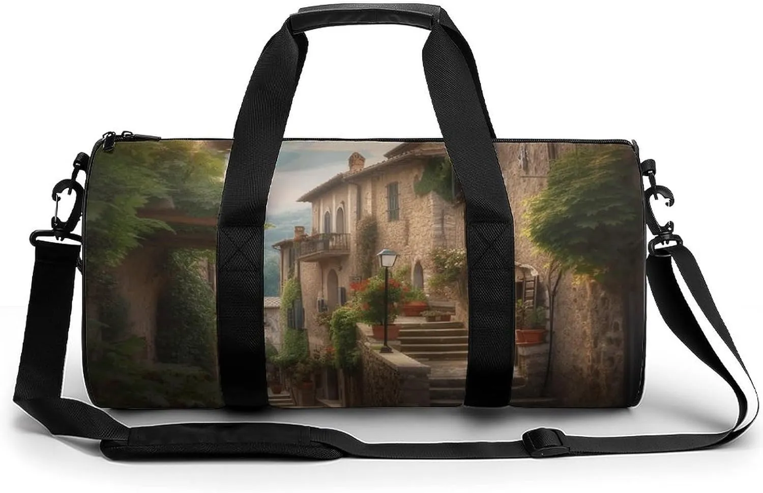Mens Womens Gym Bag, Italy Tuscan Print Duffle Bags,travel Gym Duffle Bag,garment Duffle Bag,gym Bag with Shoe Compartment