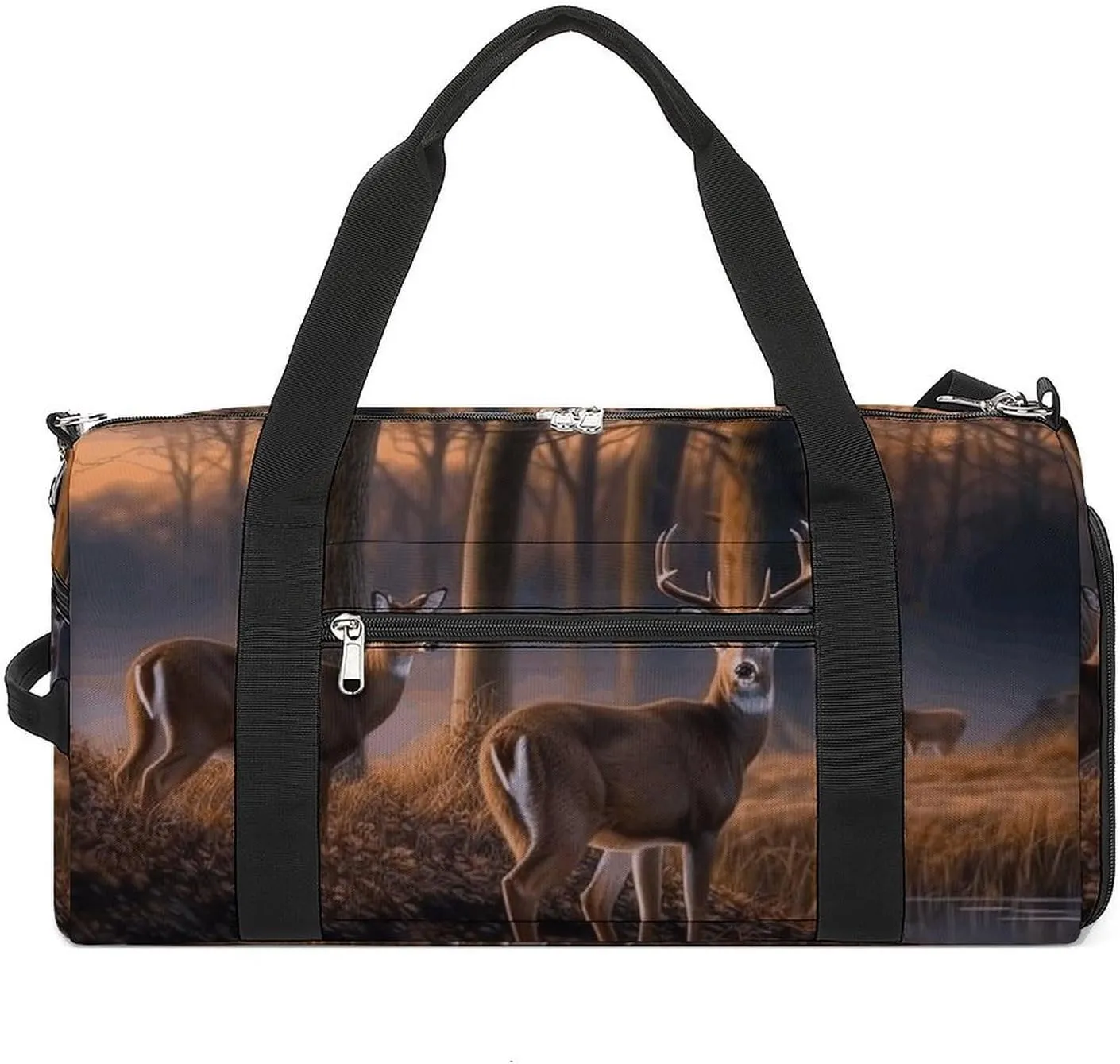 Mens Womens Gym Bag, Nature Wild Animal Deers Print Duffle Bags,travel Gym Duffle Bag,garment Duffle Bag,gym Bag with Shoe Compartment