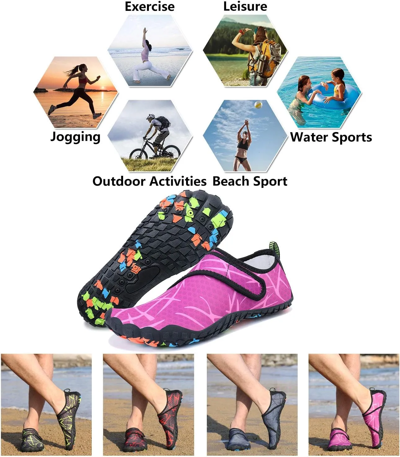 Mens Womens Water Shoes Sports Quick Dry Barefoot Athletic for Swim Diving Surf Aqua Pool Beach Yoga