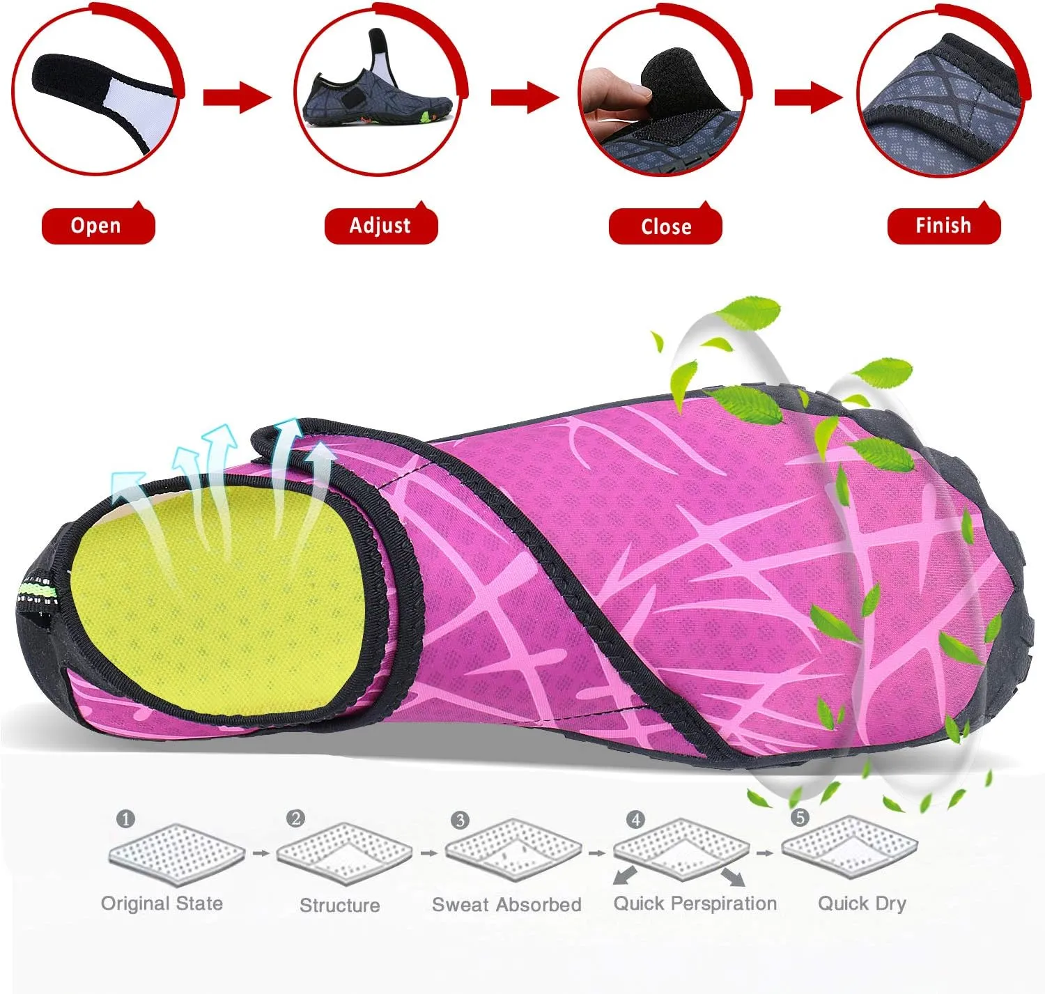Mens Womens Water Shoes Sports Quick Dry Barefoot Athletic for Swim Diving Surf Aqua Pool Beach Yoga