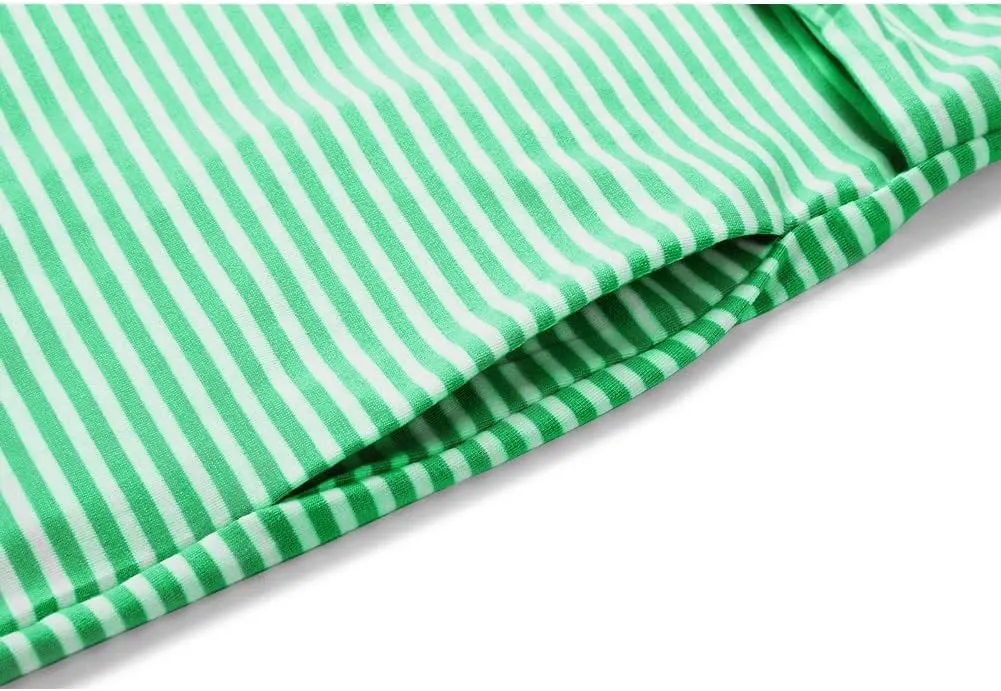 MEROKEETY Womens 2025 Summer Sleeveless Striped T Shirt Dress Casual Crew Neck Tie Waist Mini Dresses