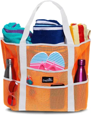 Mesh Sand Free Bag - Strong Lightweight Bag For Beach & Vacation Essentials. Tons of Storage!