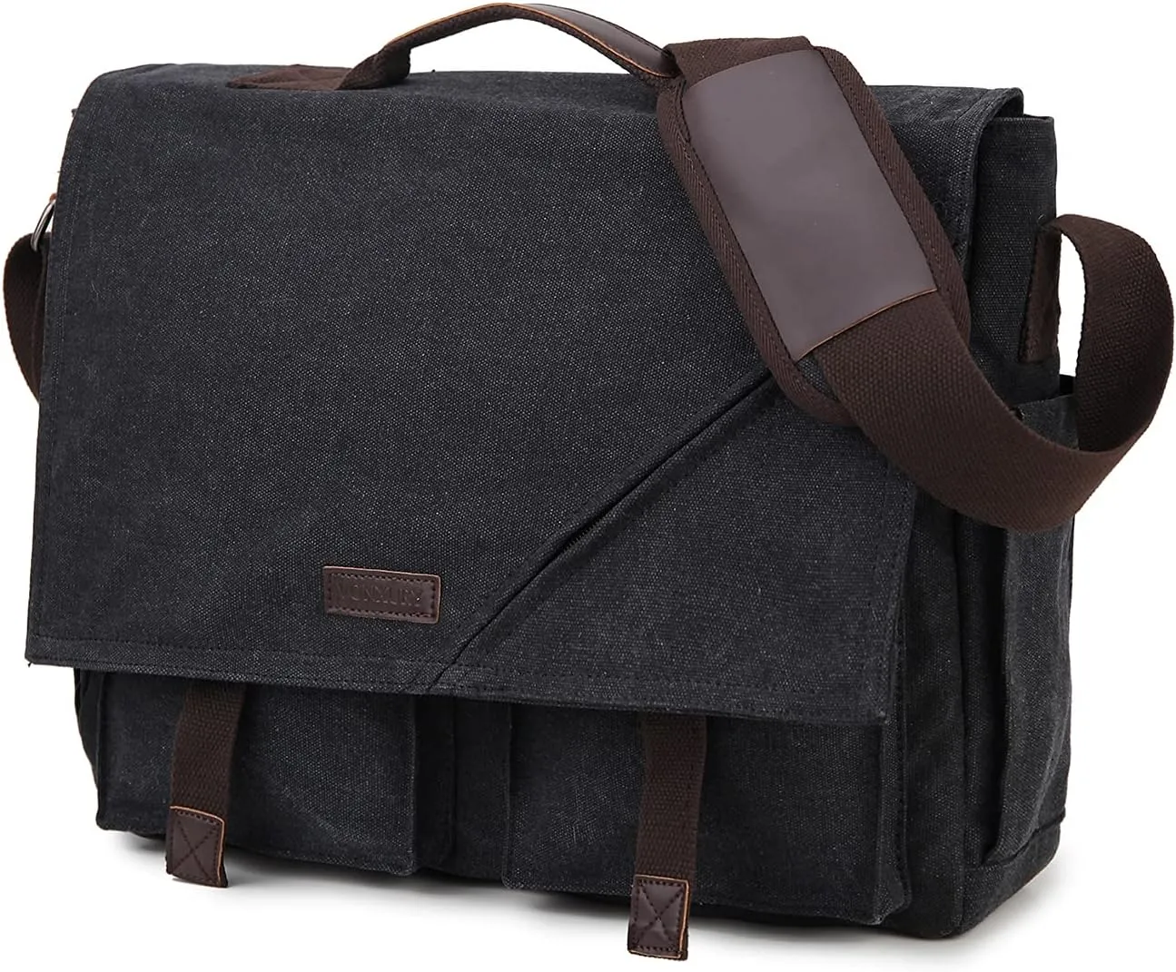Messenger Bag for Men,Vintage Water Reistant Canvas 17 Inch Laptop Bag Satchel Shoulder Bag Gray