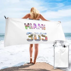 Miami 305 Beach Towel Quick Dry Sand Free Lightweight Large 31.5"x63" with Travel Bag - Vacation Essentials Bath Towel for Pool, Summer