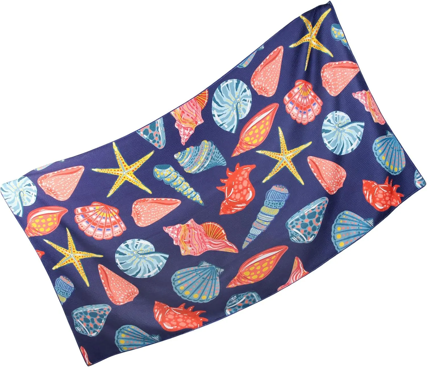 Microfiber Beach Towel: Ultra Soft, Sand-Free & Quick Dry - Ideal Beach Essentials for Vacation, Camping, and Cruise Ships-Sea Shells