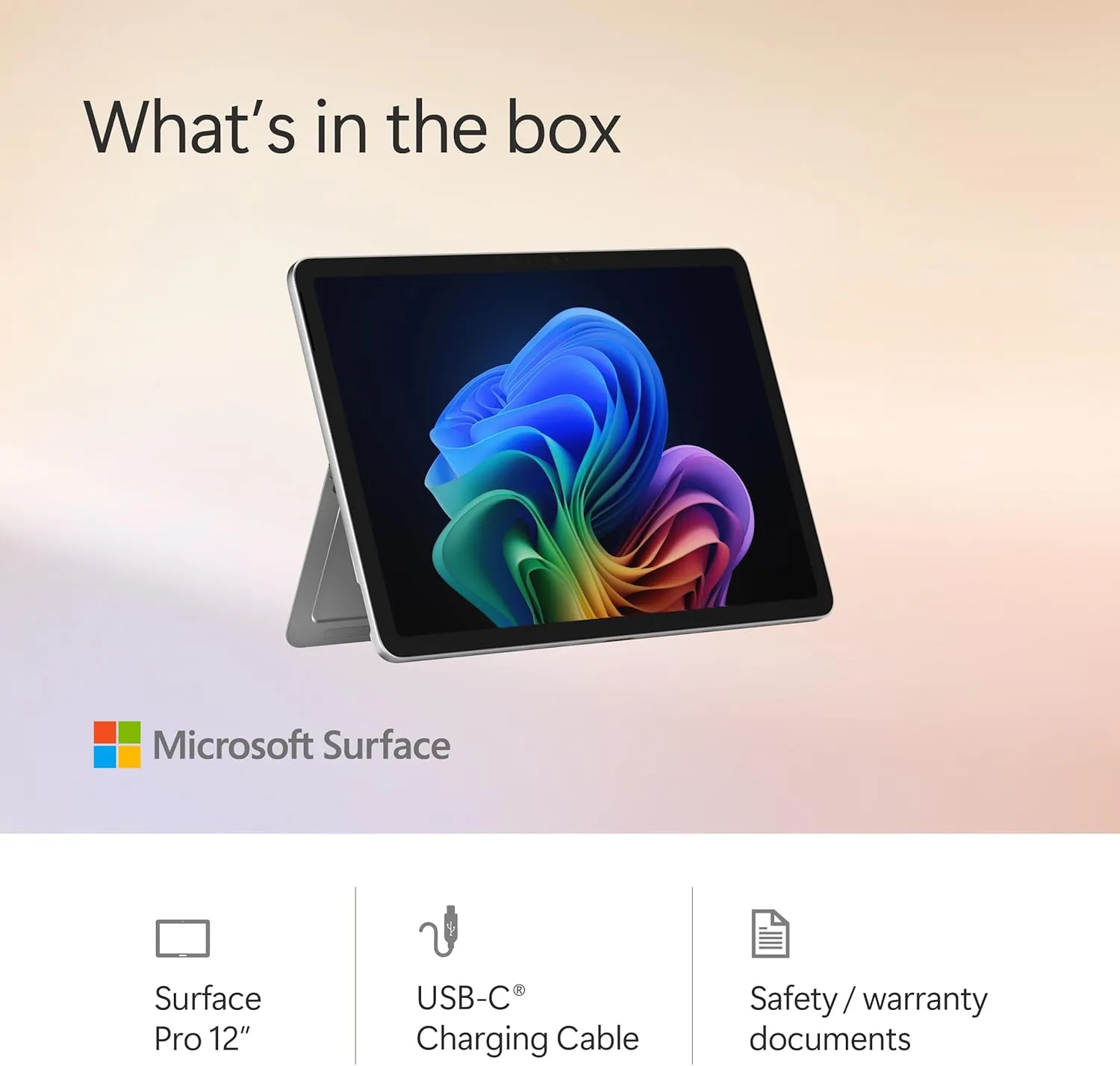 Microsoft Surface Pro 2-in-1 Laptop/Tablet (2025), Windows 11 Copilot  PC, 12" Touchscreen Display, Snapdragon X Plus (8 Core), 16GB RAM, 512GB Storage, Platinum