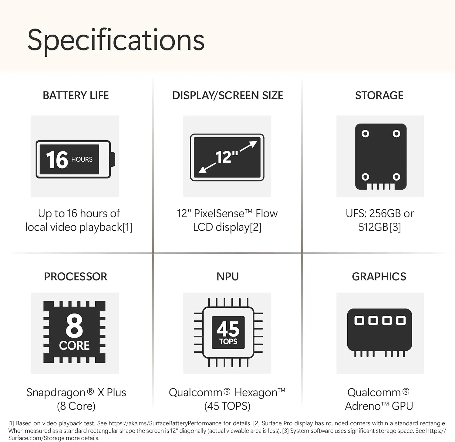 Microsoft Surface Pro 2-in-1 Laptop/Tablet (2025), Windows 11 Copilot  PC, 12" Touchscreen Display, Snapdragon X Plus (8 Core), 16GB RAM, 512GB Storage, Platinum