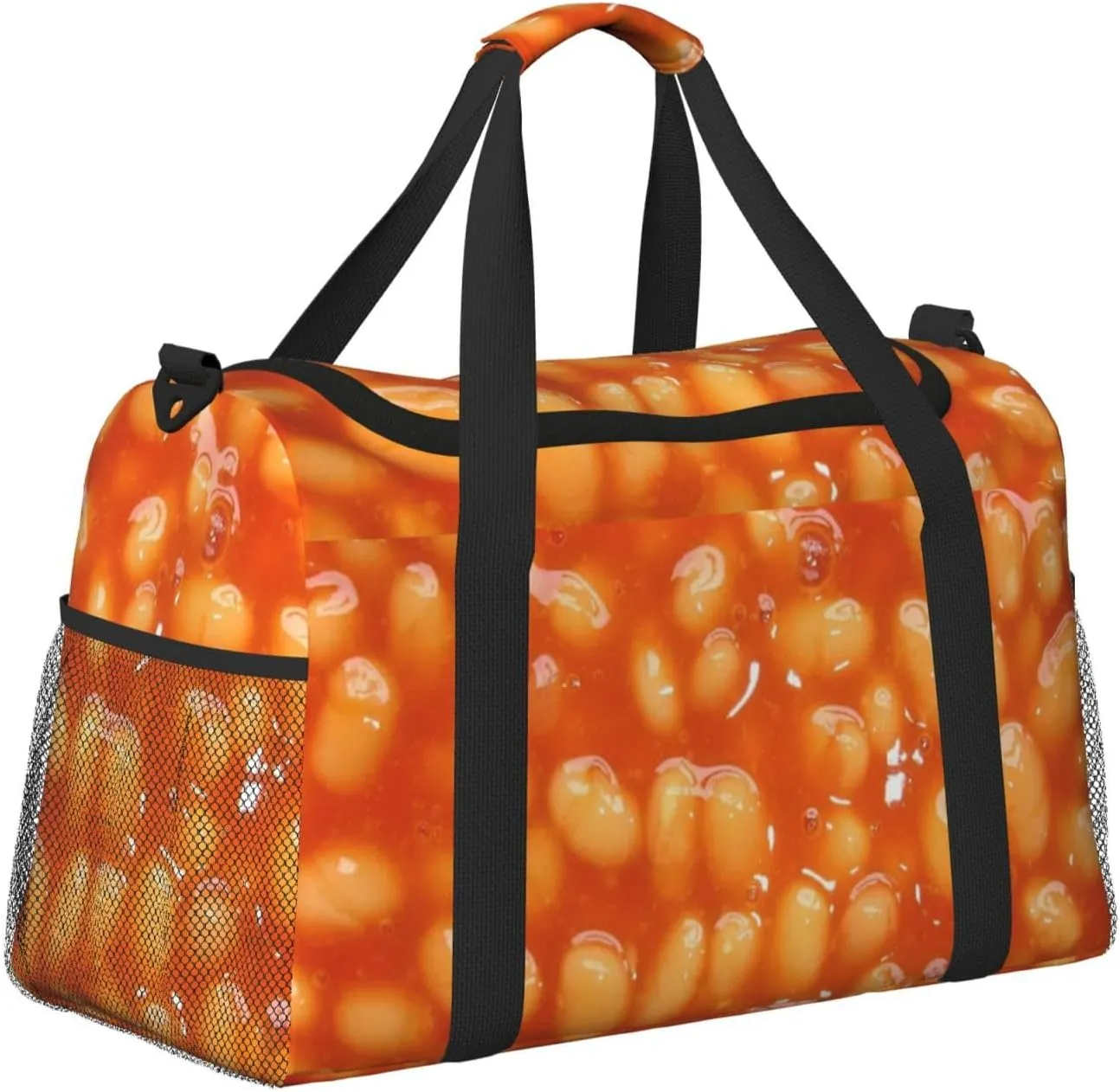 Microwave Baked Beans Travel Duffel Bag Large Foldable Waterproof Overnight Bag For Beach Swim Bags Pool Sports Gym
