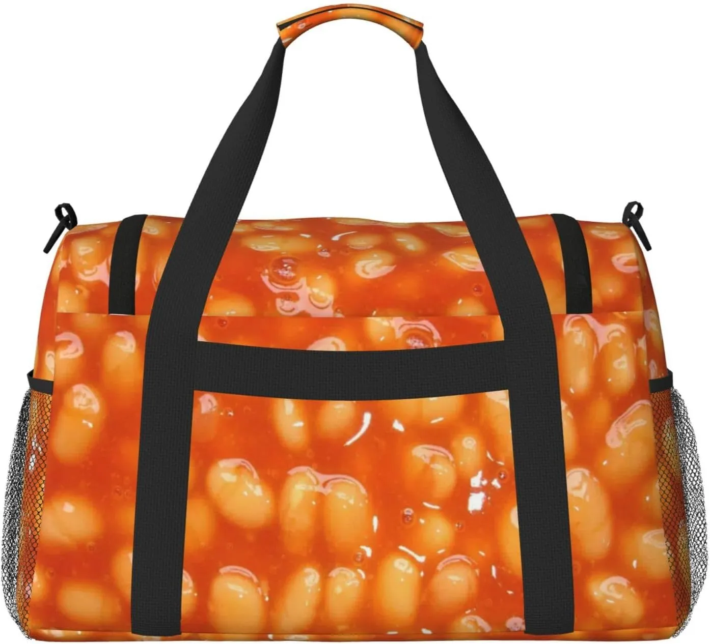 Microwave Baked Beans Travel Duffel Bag Large Foldable Waterproof Overnight Bag For Beach Swim Bags Pool Sports Gym