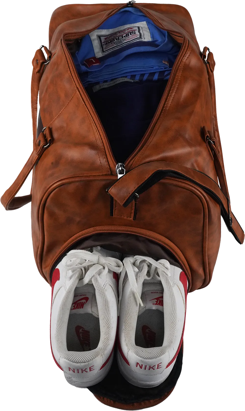 Mike Bags Duffle Bag with Shoe Compartment - Brown