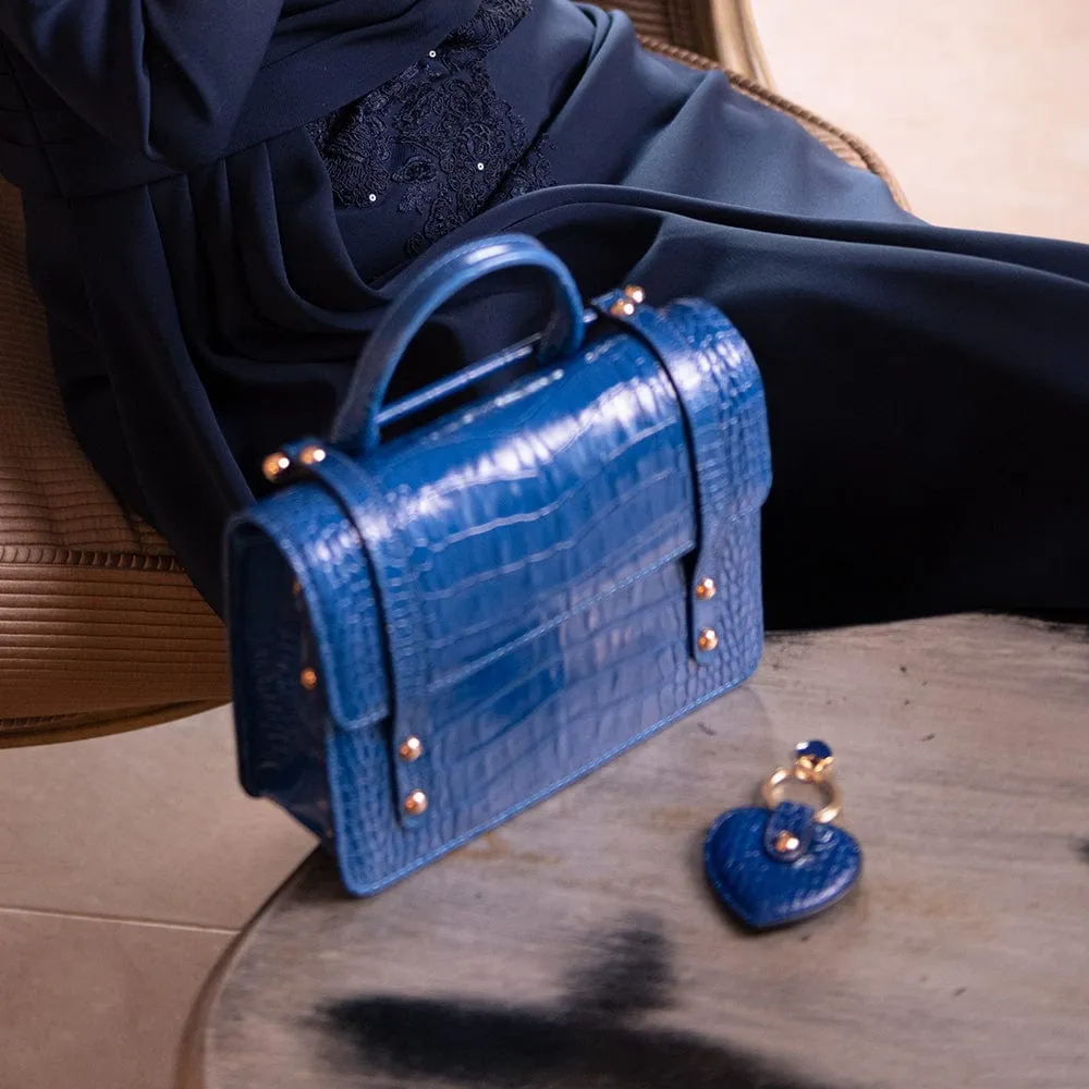 Mini Harmony Music Handbag - Cobalt Croc-Effect