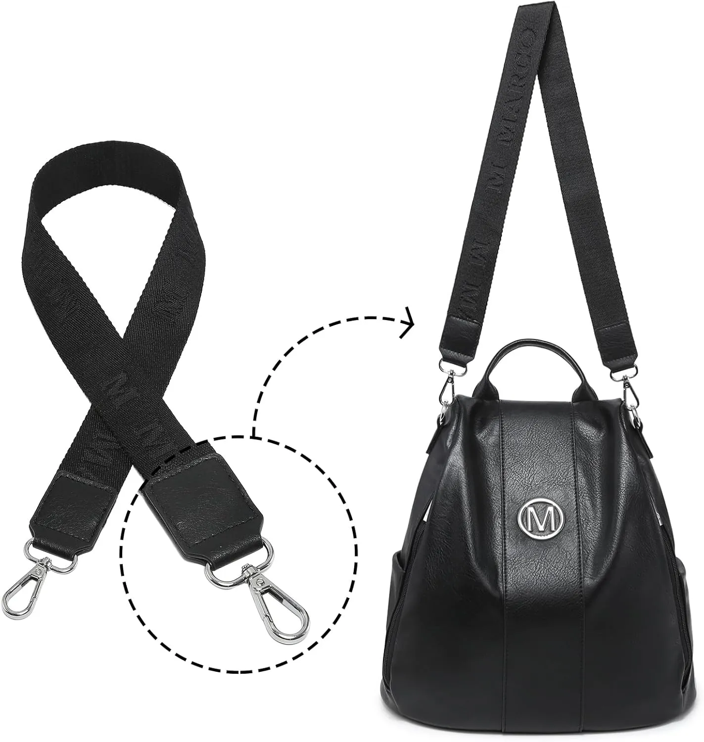 MKP COLLECTION Women Fashion Backpack Purse Multi Pockets Anti-Theft Rucksack Travel Shoulder Bag Handbag Set 2pcs