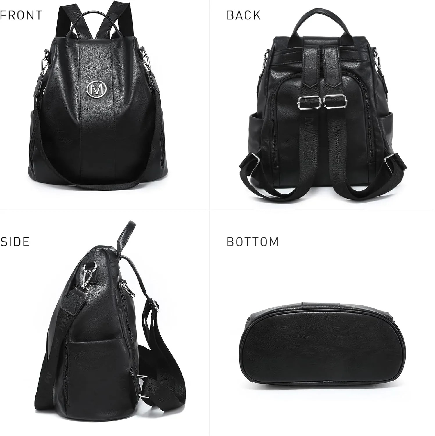 MKP COLLECTION Women Fashion Backpack Purse Multi Pockets Anti-Theft Rucksack Travel Shoulder Bag Handbag Set 2pcs