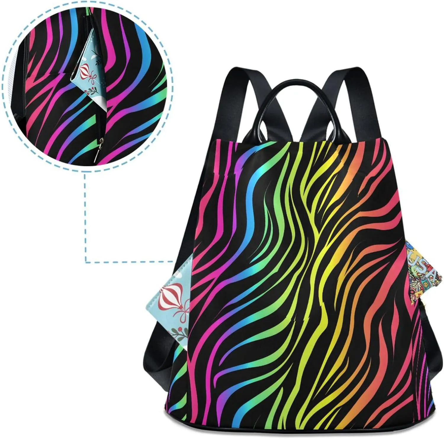 MNSRUU Women Backpack Purse Rainbow Abstract Backpack for Women Anti-theft Shoulder Bag Carry On Backpack Lightweight Rucksack Fashion Travel Ladies Bags