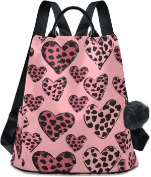 MNSRUU Women Backpack Purse Red Heart Backpack for Women Anti-theft Shoulder Bag Carry On Backpack Lightweight Rucksack Fashion Travel Ladies Bags