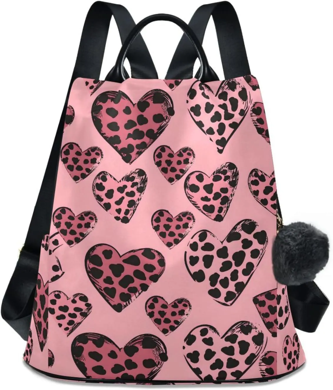 MNSRUU Women Backpack Purse Red Heart Backpack for Women Anti-theft Shoulder Bag Carry On Backpack Lightweight Rucksack Fashion Travel Ladies Bags