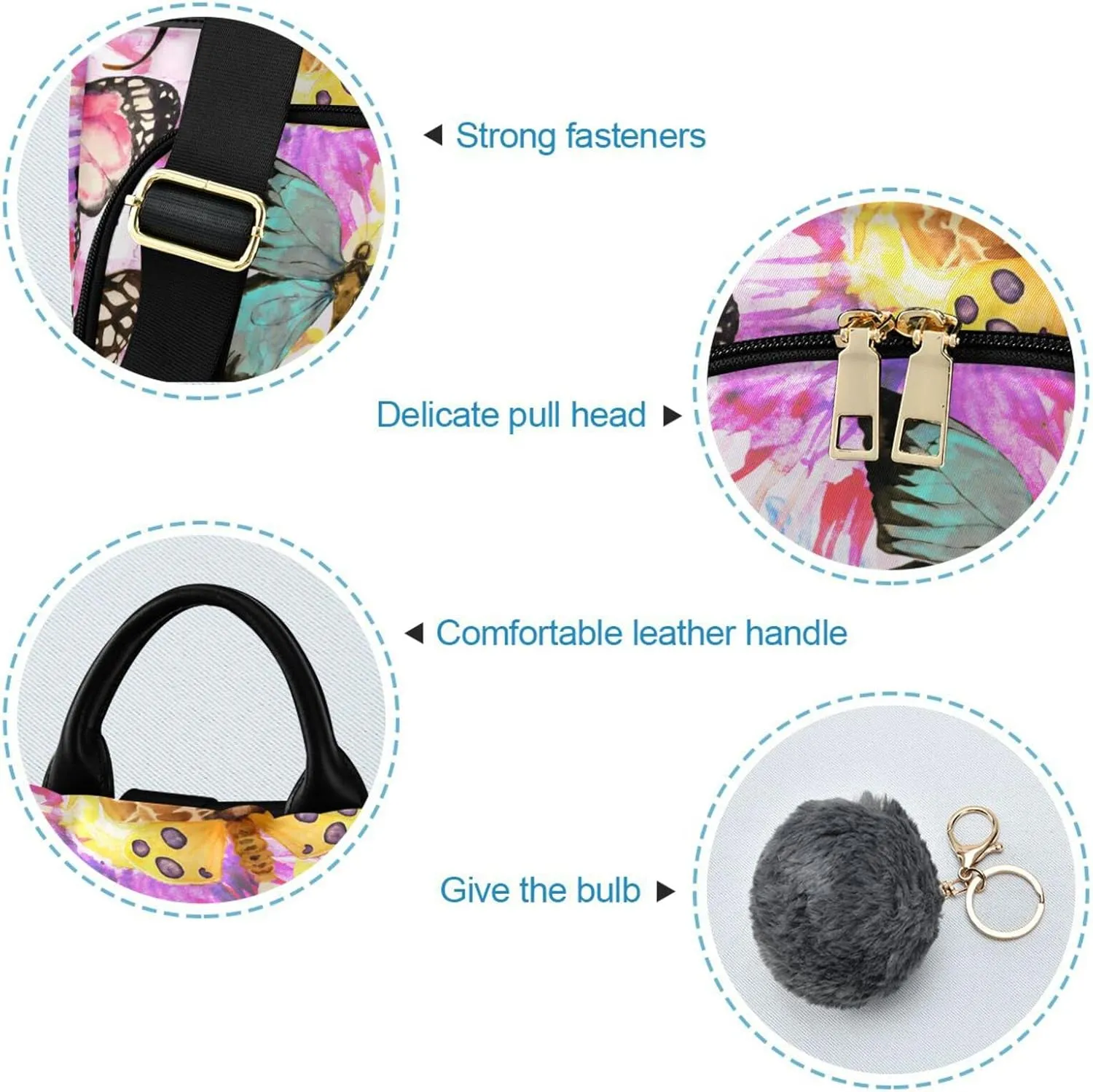 MNSRUU Women Backpack Purse Watercolor Butterfly Oil Painting Backpack for Women Anti-theft Shoulder Bag Carry On Backpack Lightweight Rucksack Fashion Travel Ladies Bags