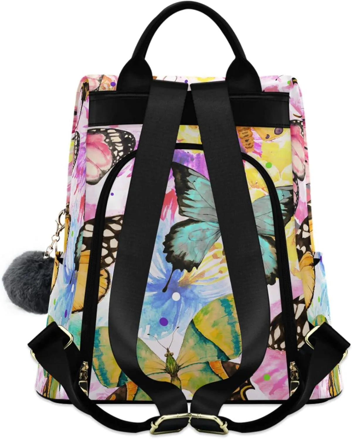 MNSRUU Women Backpack Purse Watercolor Butterfly Oil Painting Backpack for Women Anti-theft Shoulder Bag Carry On Backpack Lightweight Rucksack Fashion Travel Ladies Bags