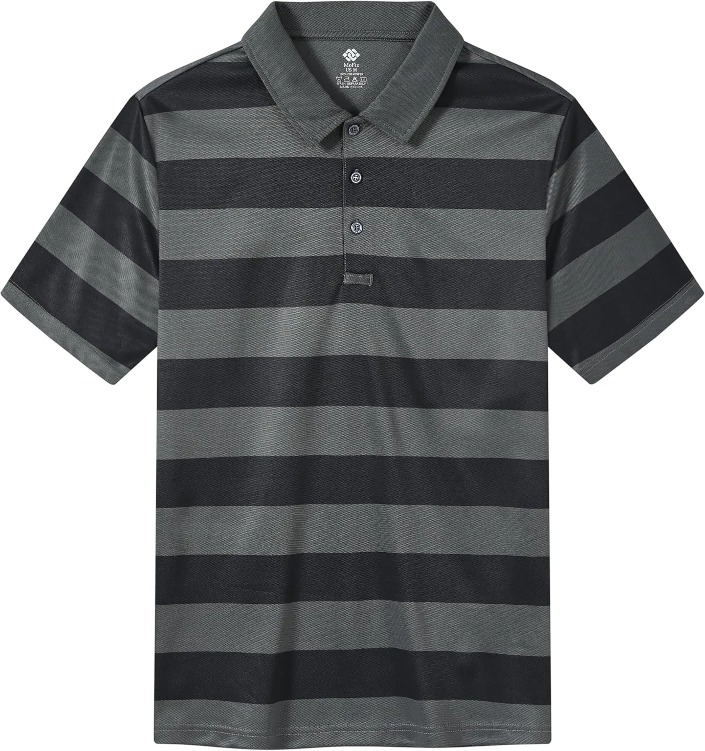 MoFiz Men's Athletic Polo Shirts Lightweight Quick Dry Fit Polo Golf Summer Camo/Stripe T-Shirts for Mens