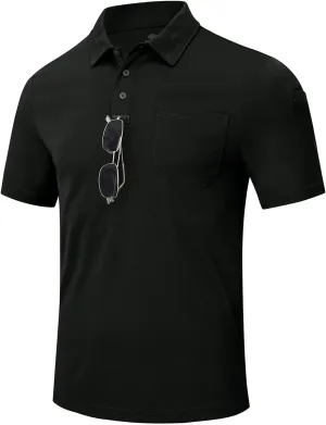 MoFiz Men's Polo Shirts Short Sleeve Lightweight Quick Dry Fit Polo Golf Summer Solid Athletic T-Shirts