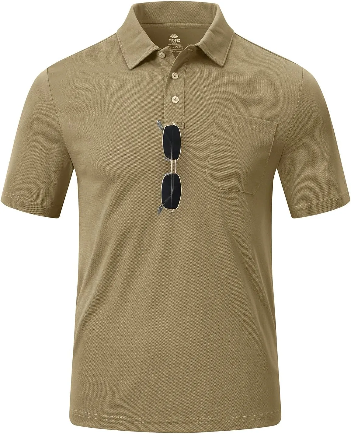 MoFiz Men's Polo Shirts Short Sleeve Lightweight Quick Dry Fit Polo Golf Summer Solid Athletic T-Shirts