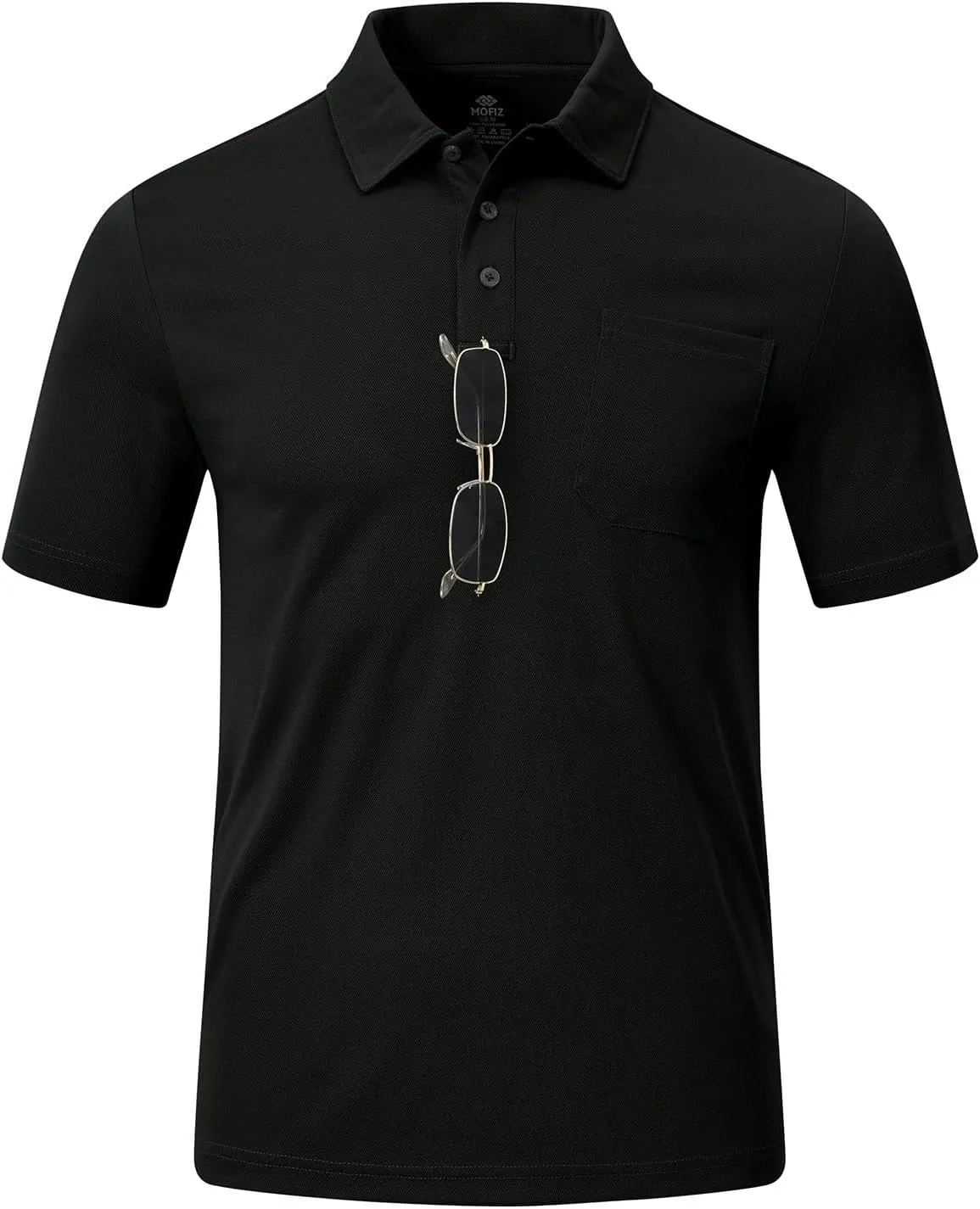 MoFiz Men's Polo Shirts Short Sleeve Lightweight Quick Dry Fit Polo Golf Summer Solid Athletic T-Shirts